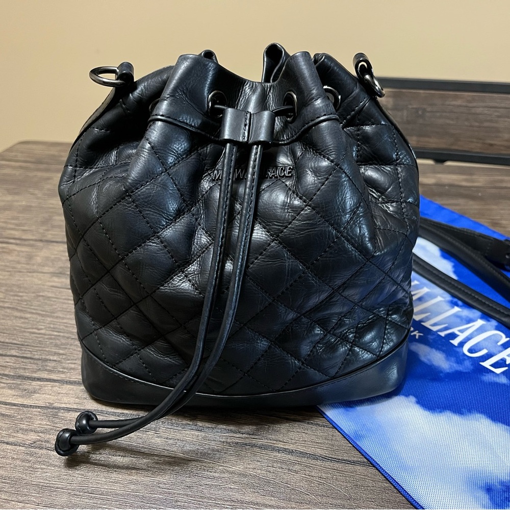 MZ Wallace Leather metro drawstring bucket bag